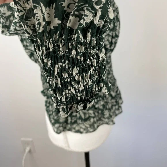 Madewell Floral Georgette Top in Forest Leaves - Picture 10 of 14
